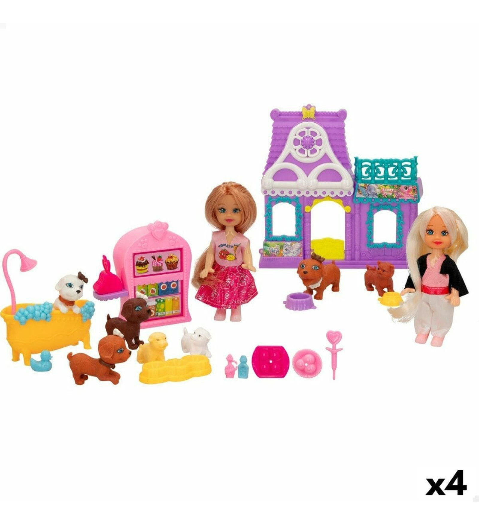 Colorbaby Playset Colorbaby Bella 4 gb. 5,5 x 12 x 3,5 cm Mājdzīvnieki