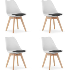 Leobert Набор стульев, чёрно-белый, деревянные ножки, 4 шт.