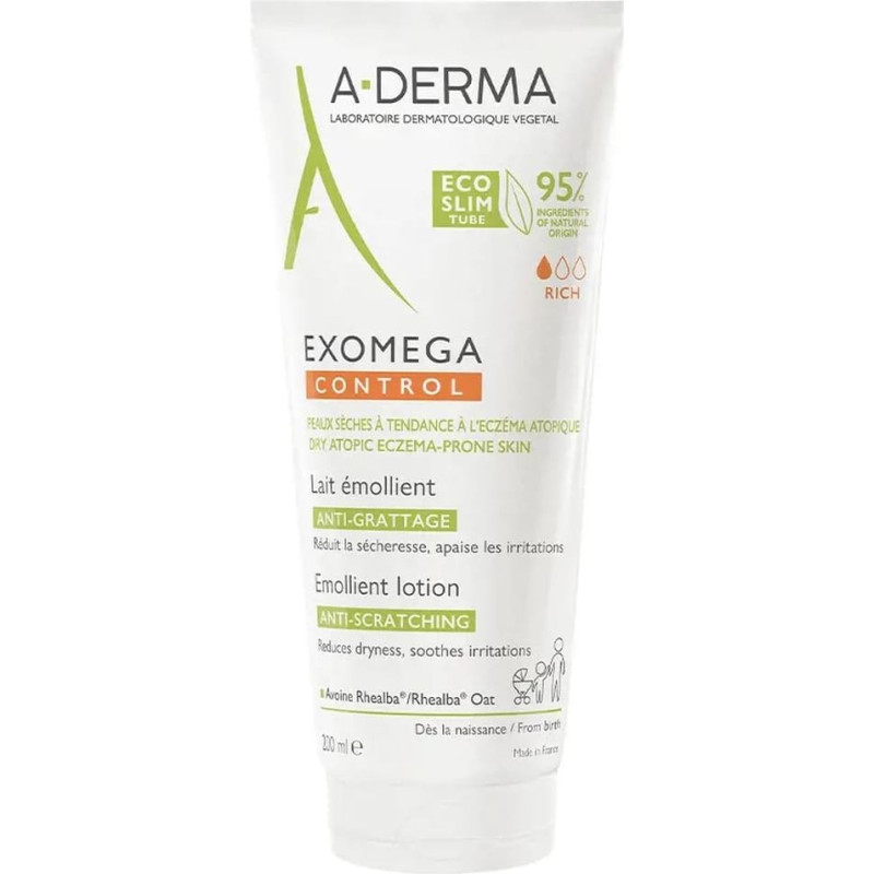 A-Derma Ķermeņa losjons A-Derma Exomega Control 200 ml Niezes un kairinājuma mazināšana