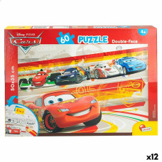 Cars Puzle Bērniem Cars Abpusējs 60 Daudzums 50 x 35 cm (12 gb.)