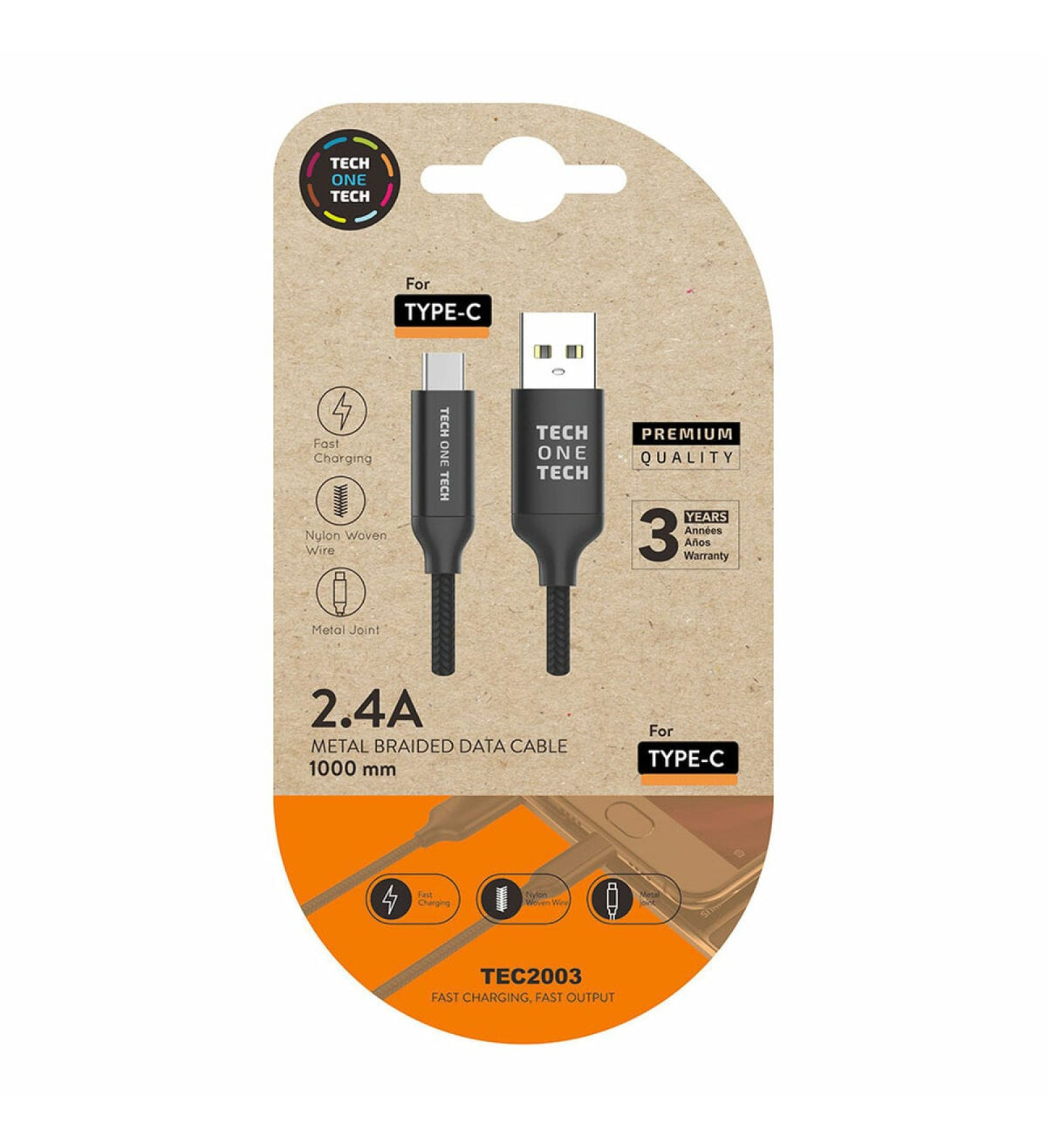 Tech One Tech USB-C Cable to USB Tech One Tech 1 m