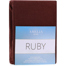 Prześcieradło RUBY kolor brązowy styl klasyczny materiał frotte 100-120x200 AmeliaHome