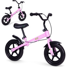 Līdzsvara velosipēds ar bremzēm bērniem, rozā EVA riteņi