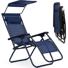 Sauļošanās krēsls, pludmales krēsls ar nulles gravitācijas jumtu