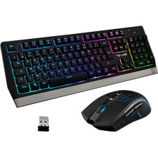 The G-Lab Klaviatūra un Bezvadu Pele The G-Lab WIRELESS GAMING Melns Spāņu Qwerty