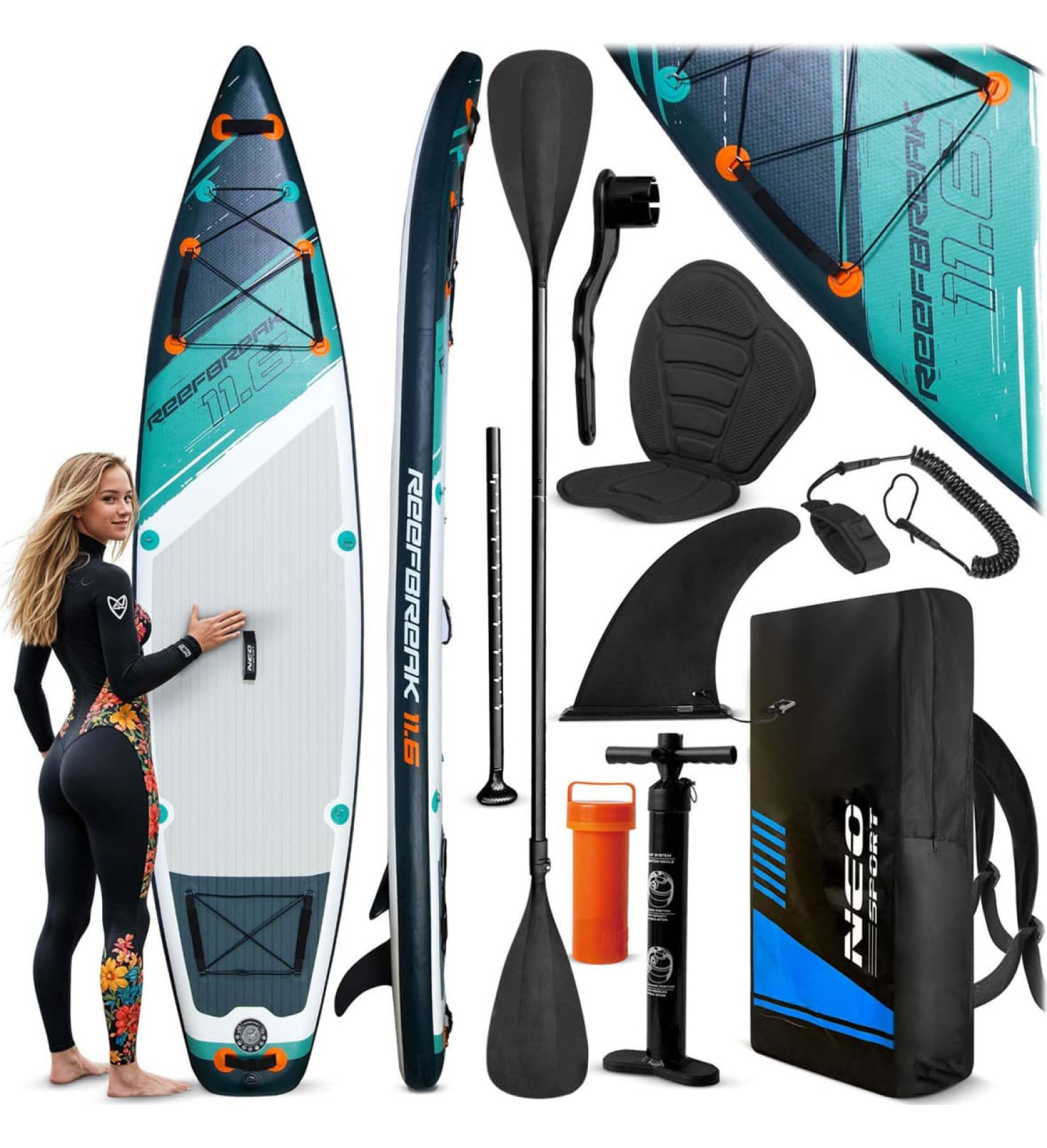 Neo-Sport SUP dēlis Reefbreak 350 x 81 x 15 cm 170302