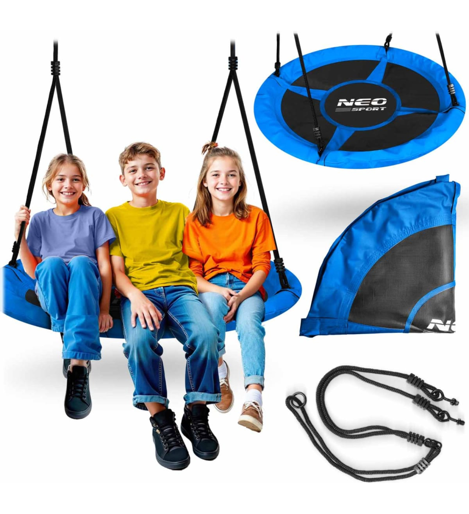 Neo-Sport Swingo 110 cm stārķa ligzdas šūpoles