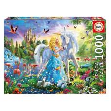 Educa Puzle un domino komplekts Educa The Princess And The Unicorn 500 Daudzums 68 x 48 cm