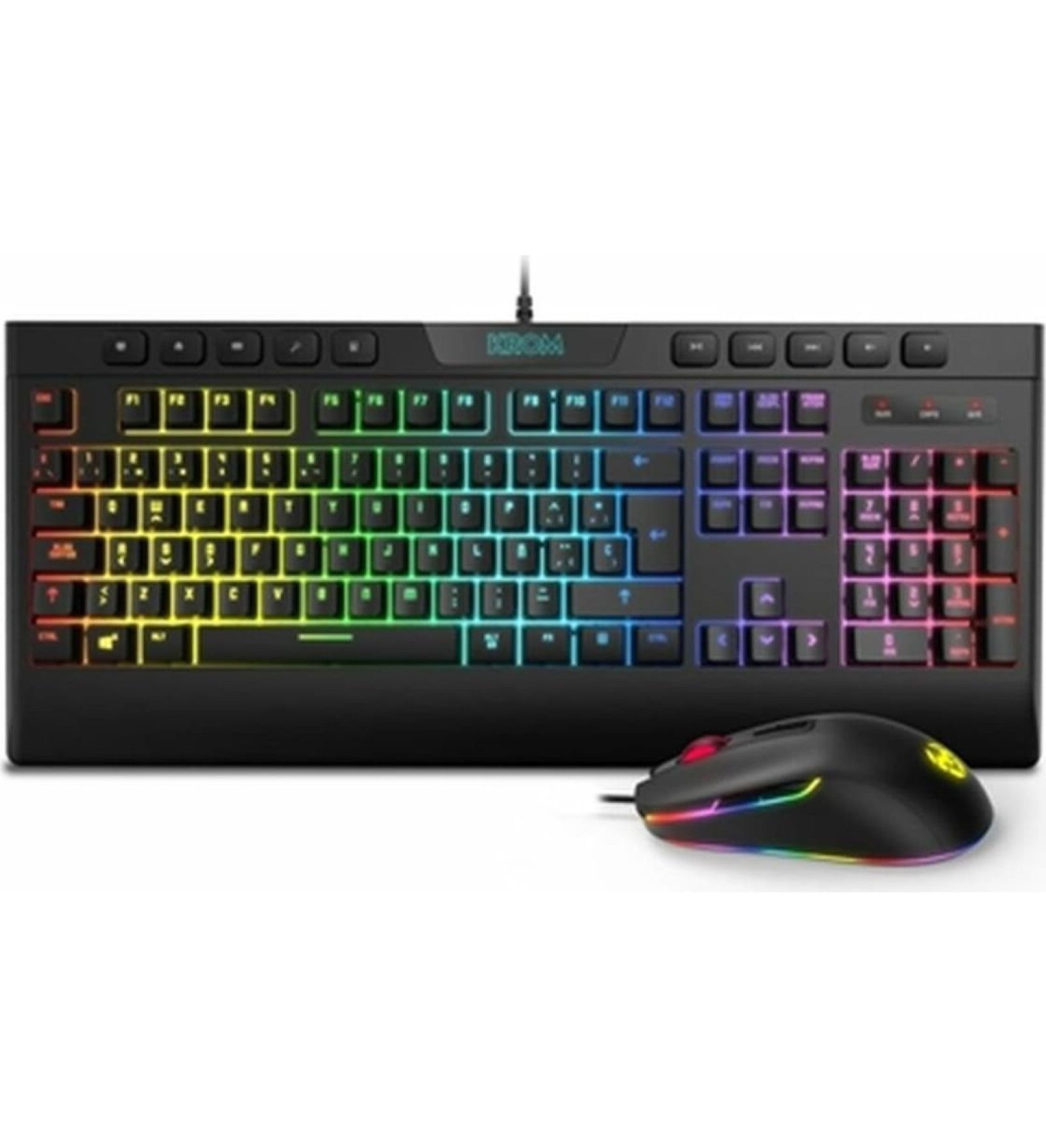 Krom Tastatūra ar Spēļu Peli Krom Kalyos RGB Melns