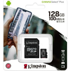 Kingston Mikro SD Atmiņas karte ar Adapteri Kingston Canvas Select Plus 128 GB