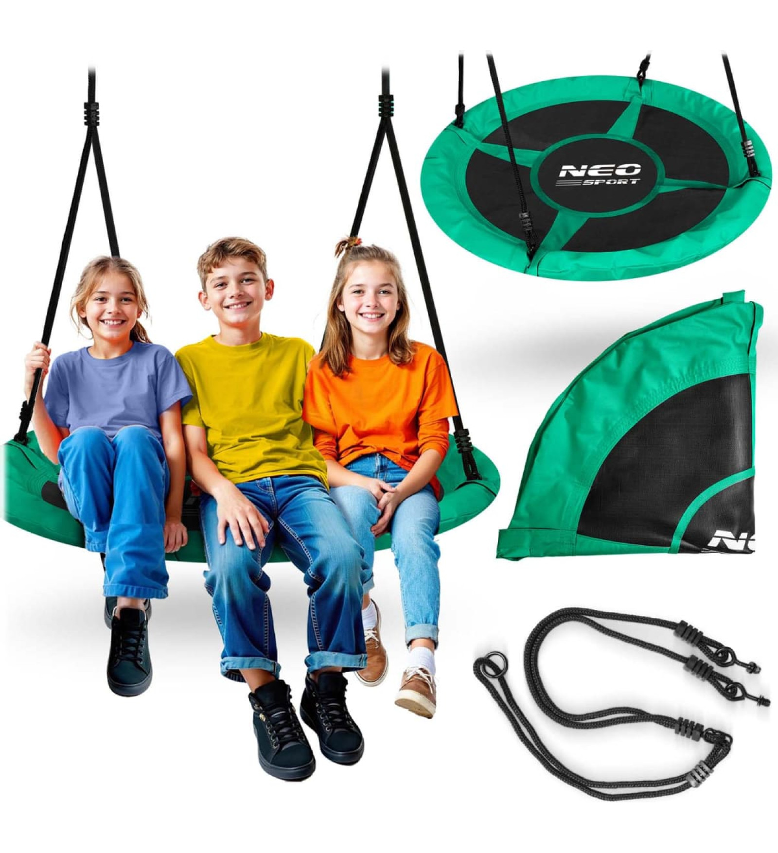 Neo-Sport Swingo 110 cm stārķa ligzdas šūpoles