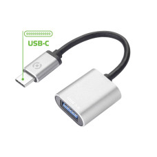 Celly USB A uz USB C Kabelis Celly PROUSBCUSBDS Sudrabains