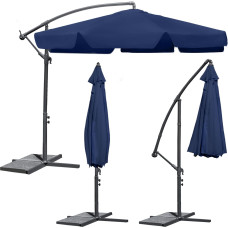 Plonos Parasol ogrodowy składany 6 segmentów granatowy 350cm