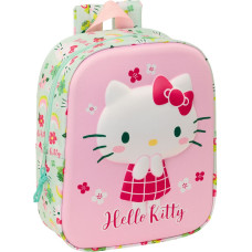 Hello Kitty Skolas soma Hello Kitty Zaļš Rozā 22 x 27 x 10 cm 3D