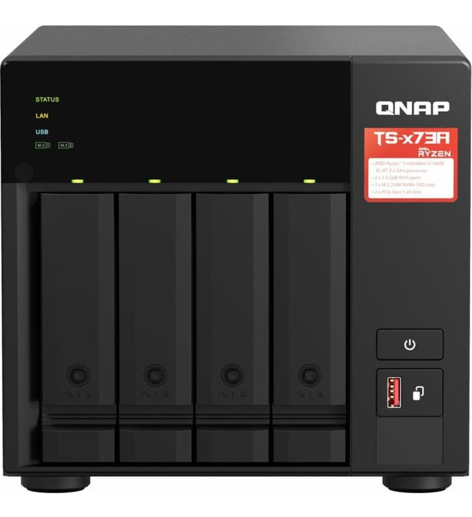 Qnap NAS Tīkla Suzrage Qnap TS-473A-SW5T Melns