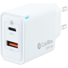 Coolbox Sienas Lādētājs CoolBox COO-CUP-30CA Balts (1 gb.)