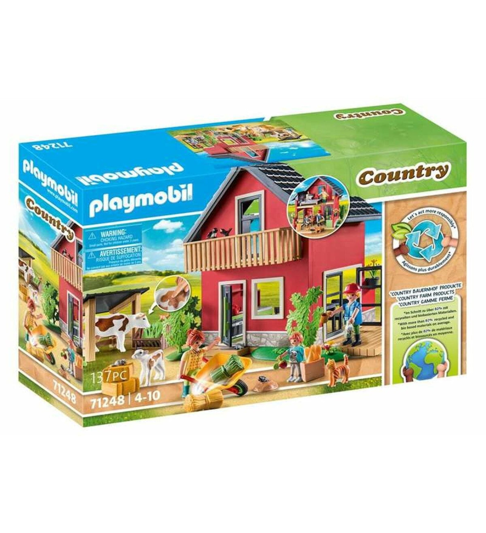 Playmobil Playset Playmobil 71248 Country Furnished House with Barrow and Cow 137 Daudzums