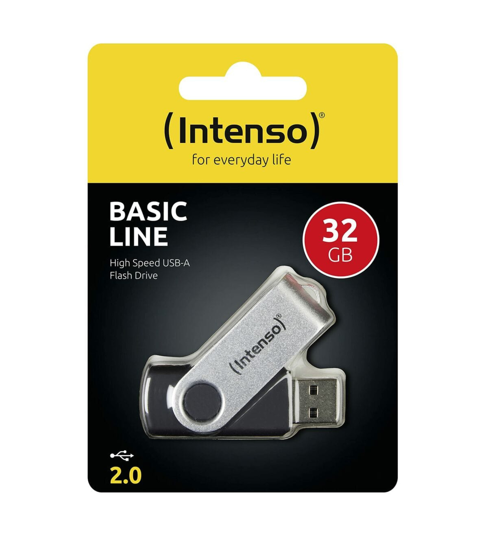 Intenso USB Zibatmiņa INTENSO 3503480 32 GB Atslēgu ķēde Melns Melns/Sudrabains 32 GB DDR3 SDRAM