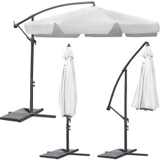 Plonos Parasol ogrodowy składany 6 segmentów szary 350cm