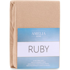 Prześcieradło RUBY kolor cappuccino styl klasyczny materiał frotte 120-140x200 AmeliaHome