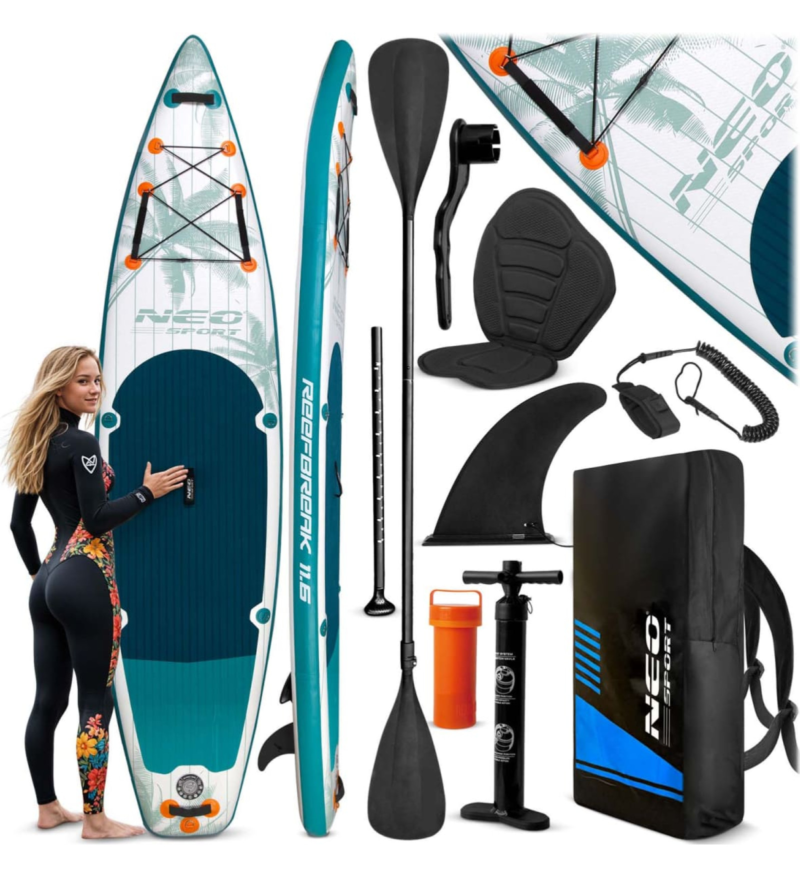 Neo-Sport SUP dēlis Reefbreak 350 x 81 x 15 cm 170305