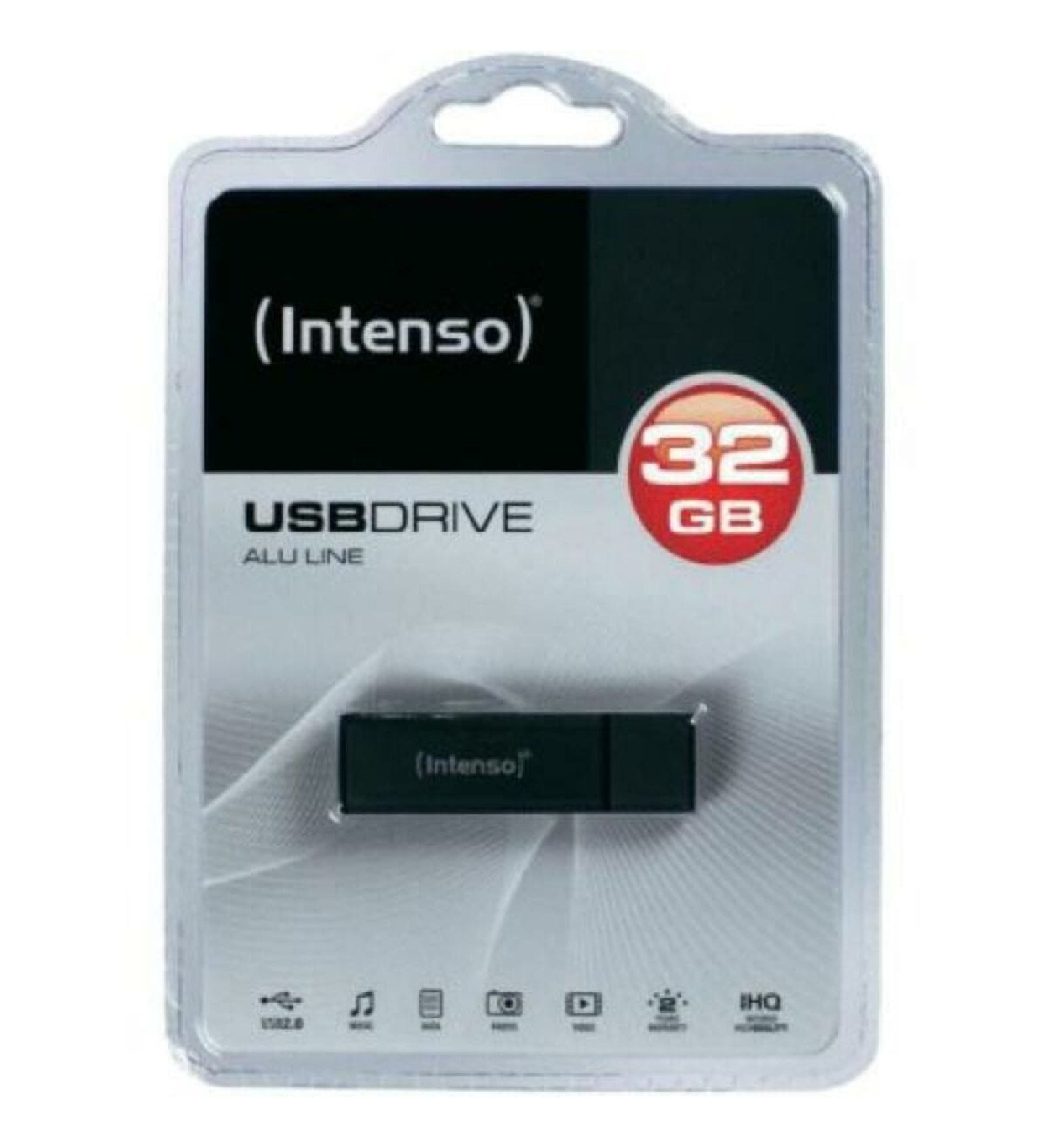 Intenso Zīmuļasināmais INTENSO Alu Line 3521481 USB 2.0 32GB Melns Antracīts 32 GB USB Zibatmiņa