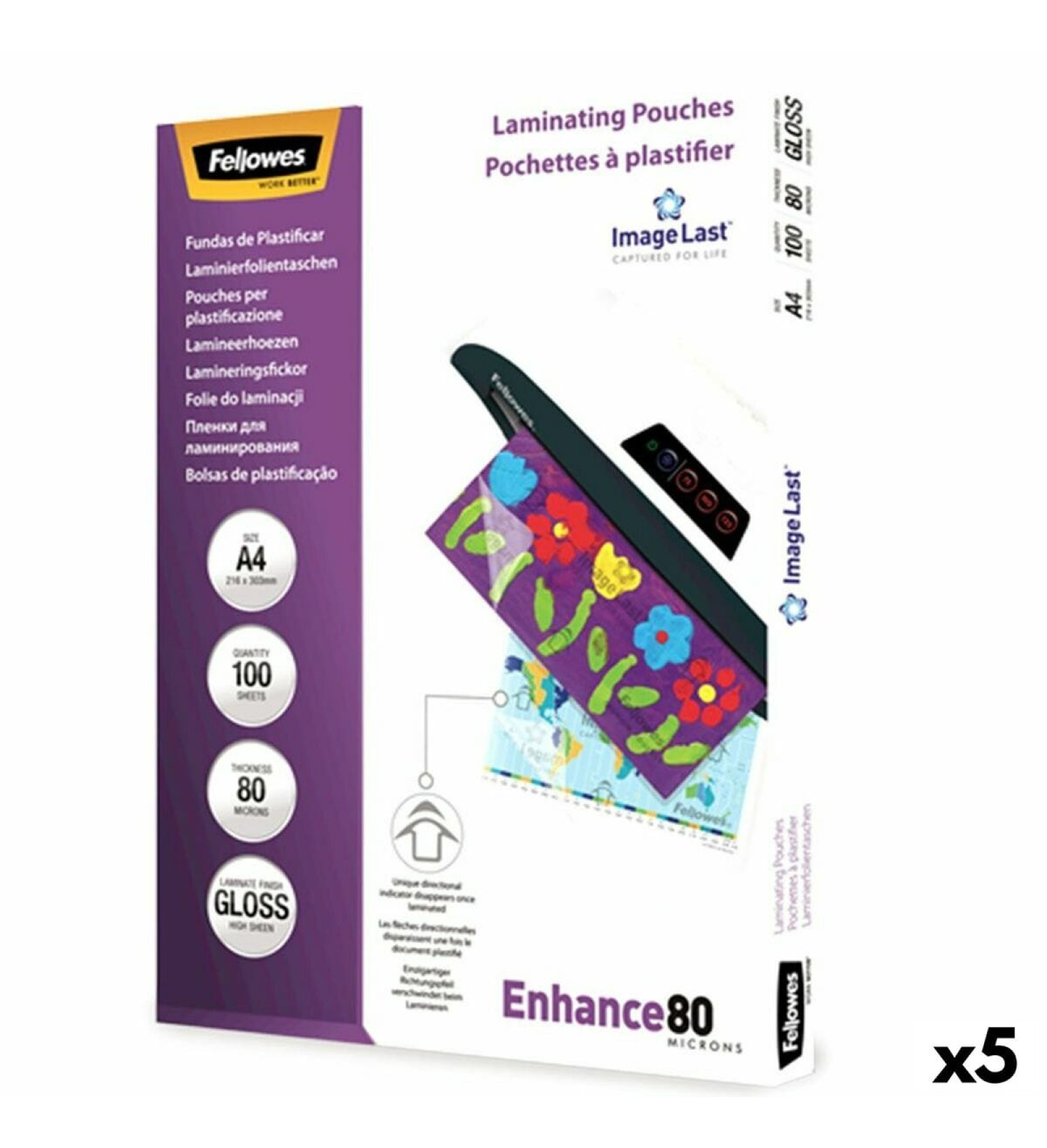 Fellowes Laminating Pouches Fellowes 100 Daudzums Caurspīdīgs A4 (5 gb.)