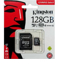 Kingston Карта памяти микро-SD с адаптером Kingston SDCS2/128GB Чёрный 128 Гб