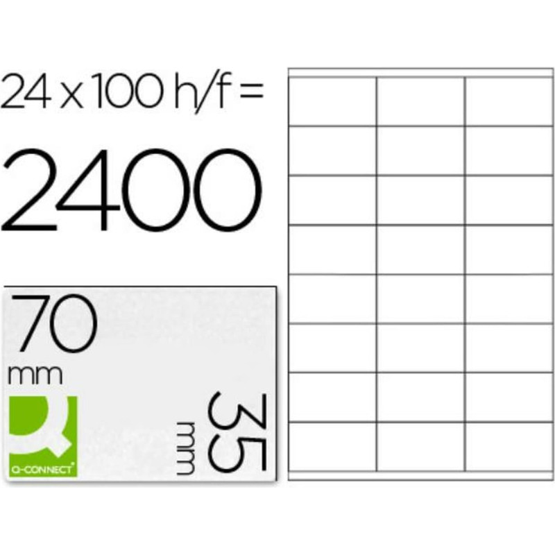 Q-Connect Uzlīmes Q-Connect KF10645 Balts 100 Loksnes 70 x 35 mm