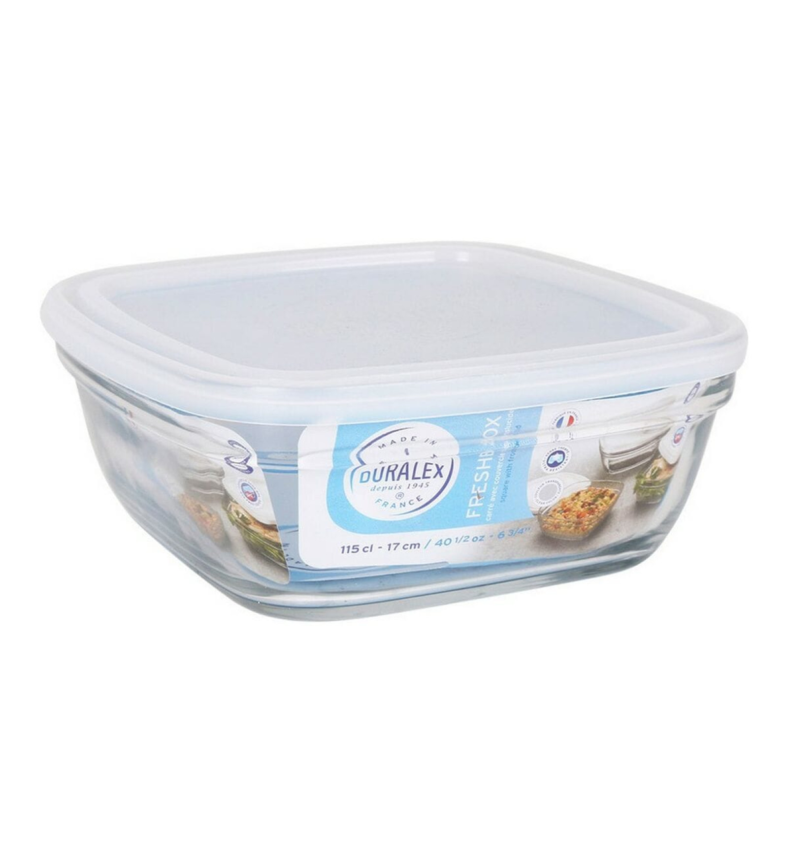 Pusdienu kastīte Freshbox Caurspīdīgs Kvadrāta Ar vāku (17 cm) (17 x 17 x 6 cm) (17 cm)