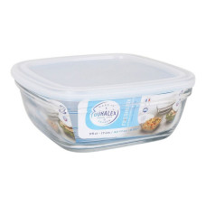 Pusdienu kastīte Freshbox Caurspīdīgs Kvadrāta Ar vāku (17 cm) (17 x 17 x 6 cm) (17 cm)