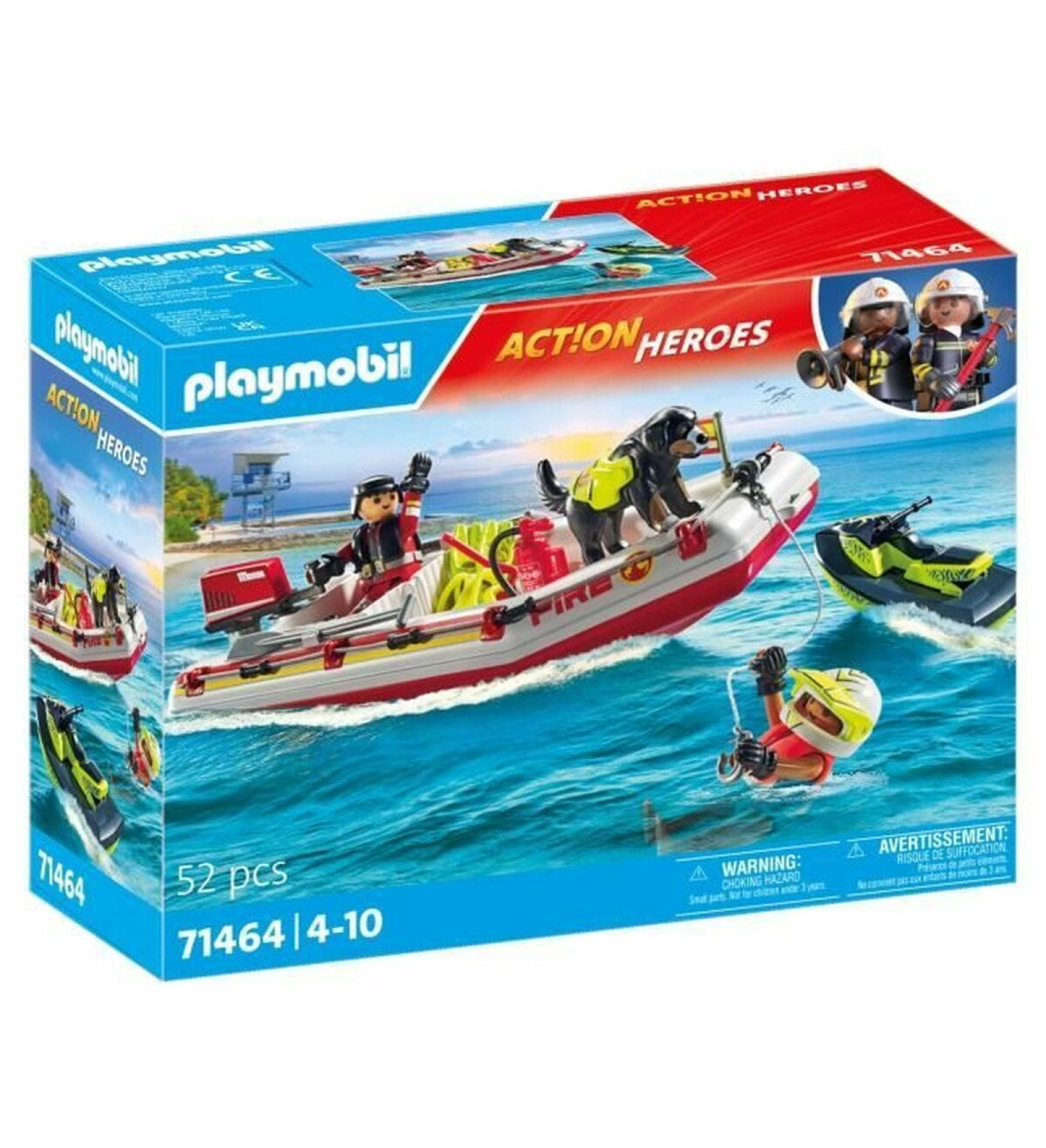 Playmobil Playset Playmobil Action Heroes - Fireboat and Water Scooter 71464 52 Daudzums