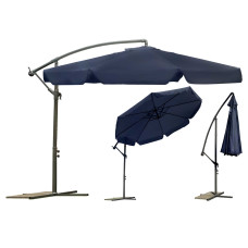 Plonos Parasol ogrodowy składany 8 segmentów granatowy 350cm