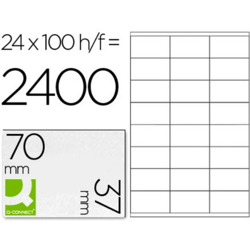 Q-Connect Uzlīmes Q-Connect KF10647 Balts 100 Loksnes 70 x 37 mm