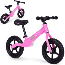 Velosipēdu līdzsvara velosipēds bērniem, uzbraucams, EVA riteņi, rozā