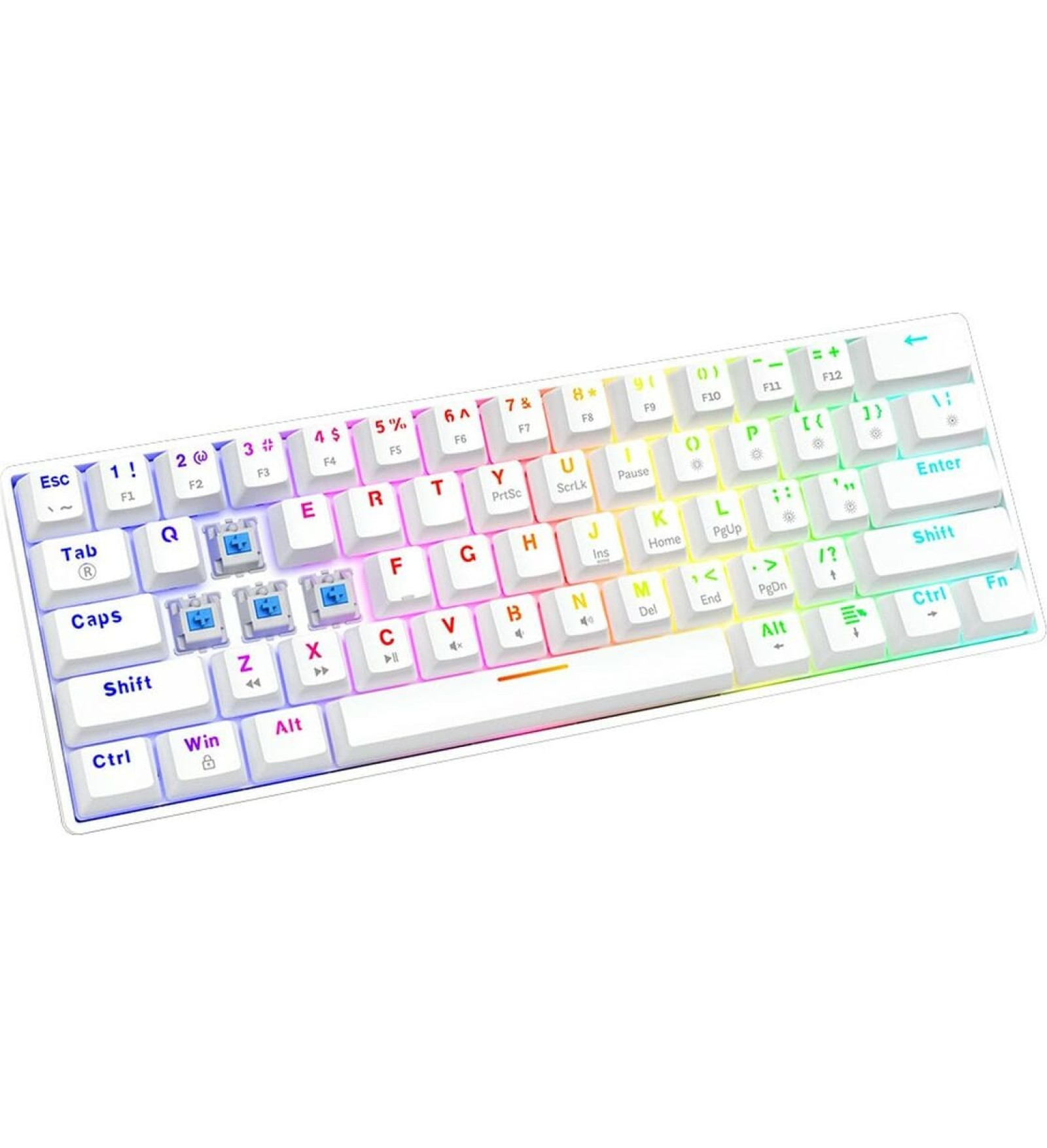 Savio Klaviatūra Savio WHITEOUT X2 BLUE Balts Qwerty US