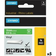 Dymo Laminēta lente iekārtu marķēšanai Rhino Dymo ID1-19 19 x 5,5 mm Balts Zaļš Vinila Pašlīpoši materiāli (5 gb.)