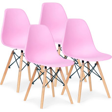 Četru krēslu komplekts viesistabai un ēdamistabai, rozā
