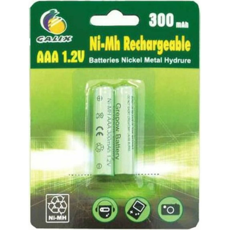 Galix Atkārtoti Uzlādējamas Baterijas Galix LR03 / AAA 300 mAh (2 gb.)