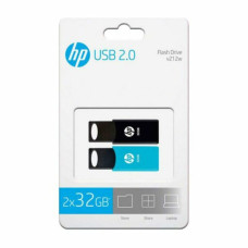 PNY USB Zibatmiņa HP 212 USB 2.0 Zils/Melns (2 uds)