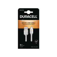 Duracell USB Kabelis DURACELL USB5013W 1 m Balts (1 gb.)