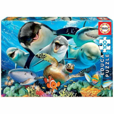 Educa Puzle un domino komplekts Educa Selfie Under the Sea (100 pcs)