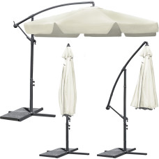 Plonos Parasol ogrodowy składany 6 segmentów beżowy 350cm