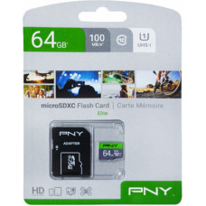 PNY Mikro SD Atmiņas karte ar Adapteri PNY P-SDUX64U185GW-GE 64 GB